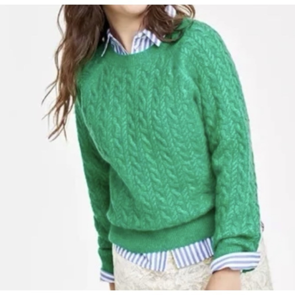 On 34th Cable Knit Sweater Kelly Green Pullover Sz XXL Preppy Fisherman‎ Coastal